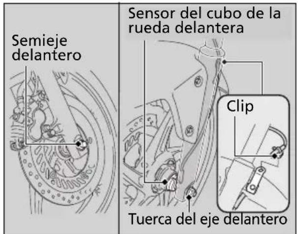 Semieje delantero Sensor del cubo de la rueda delantera Clip Tuerca del eje delantero