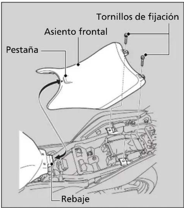 Tornillos de fijación Asiento frontal Pestaña Rebaje