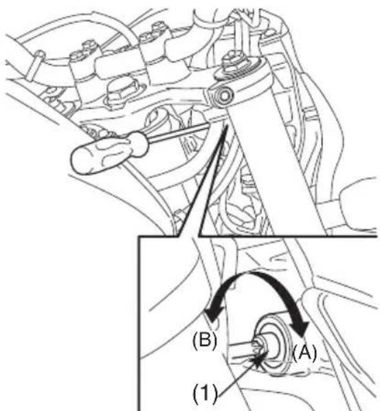 Honda CB600F (2012) - AJUSTE VERTICAL DEL ENFOQUE DEL FARO DELANTERO - 1