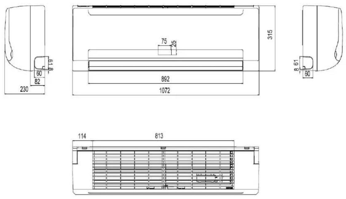 Baxi IQW30 - DIMENSIONES DE LA UNIDAD Y DE LA PLANTILLA DE MONTAJE - 3