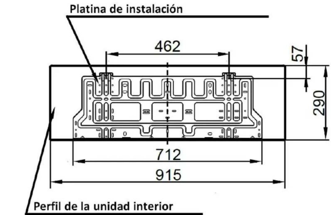 Platina de instalación 462 57 290 712 915 Perfil de la unidad interior