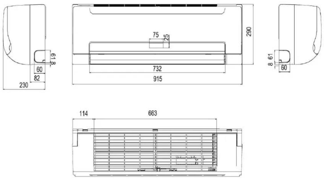 Baxi IQW30 - DIMENSIONES DE LA UNIDAD Y DE LA PLANTILLA DE MONTAJE - 1