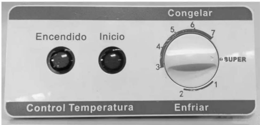 Congelar Encendido Inicio 5 6 7 4 SUPER 3 2 1 Control Temperatura Enfriar