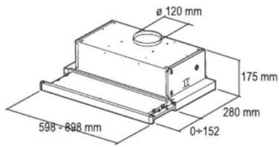 Ø 120 mm 175 mm 280 mm 598 - 898 mm 0÷152