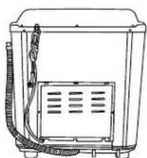 Mabe LMD1123PBAB0 - Extienda la manguera de desagüe desde la parte trasera. - 1