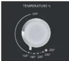 TEMPERATURE°C OFF 150° 180° 200° 230° 250°