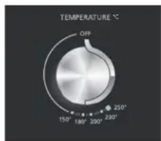 TEMPERATURE °C OFF 150° 180° 200° 230°