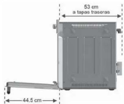 53 cm a tapas traseras 44.5 cm