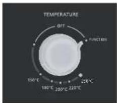 TEMPERATURE OFF FUNCTIONS 150°C 180°C 200°C 220°C 280°C