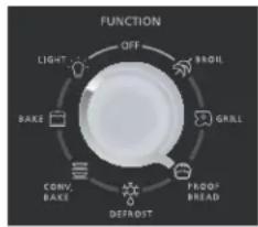 FUNCTION OFF LIGHT BRAIL BAKE GRILL CONV. BAKE PROOF BREAD DETRODT