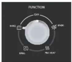 FUNCTION OFF BAKE BROE GRILL FIRE HEAT