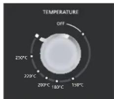 TEMPERATURE OFF 250°C 220°C 200°C 180°C 130°C
