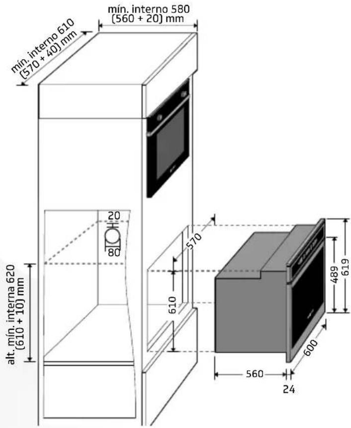 Brastemp BOT84AR - DIMENSÕES DO NICHO DE INSTALAÇÃO - 1