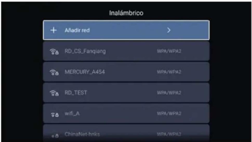 Inalámbrico + Añadir red > RD_CS_Fanqiang WPA/WPA2 MERCURY_A454 WPA/WPA2 RD_TEST WPA/WPA2 wifi_A WPA/WPA2 ChinaNet-hnks WPA/WPA2