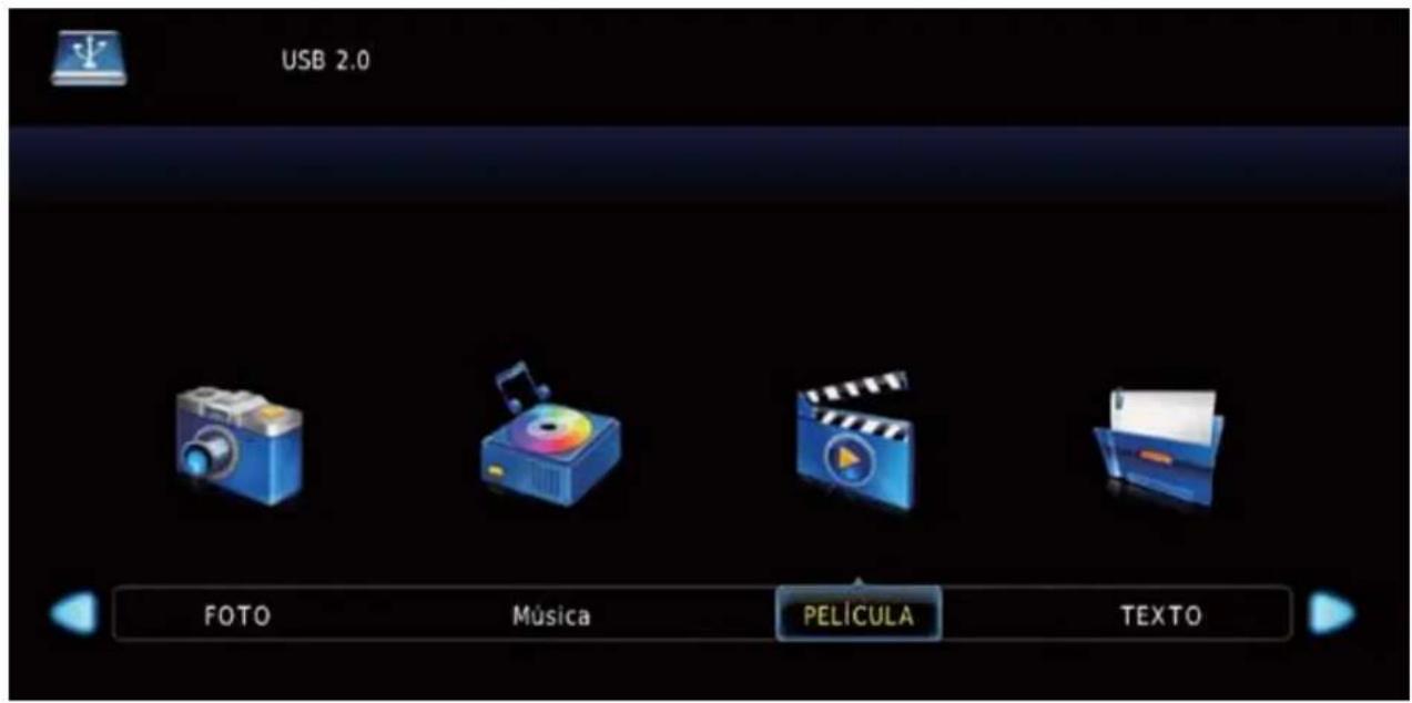 USB 2.0 FOTO Música PELÍCULA TEXTO