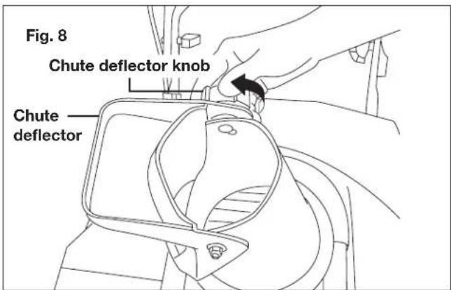 Fig. 8 Chute deflector knob Chute deflector