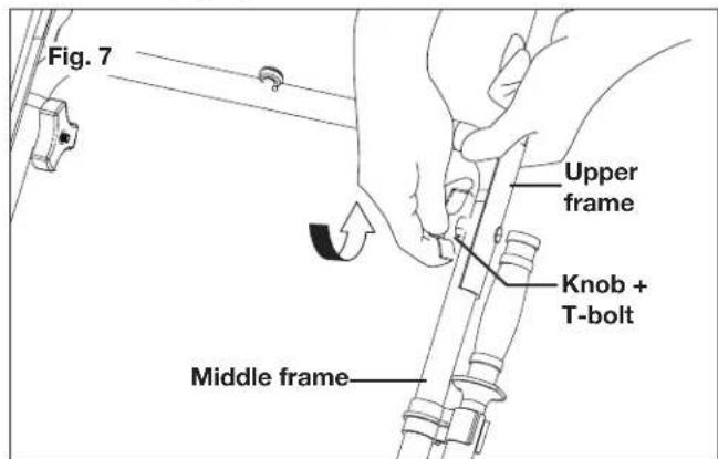 Fig. 7 Upper frame Knob + T-bolt Middle frame