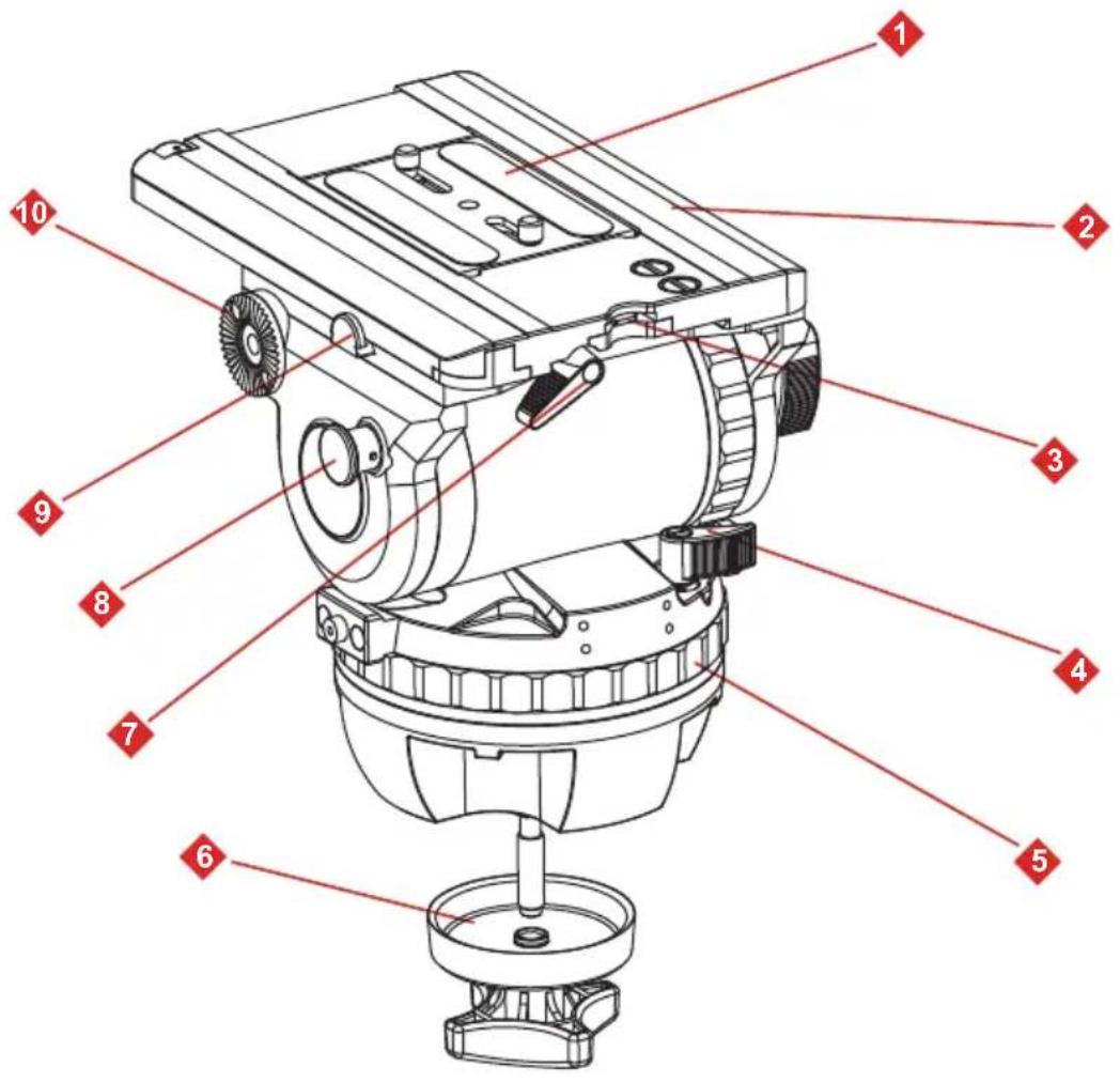 Technical diagram of a mechanical device with numbered parts for identification