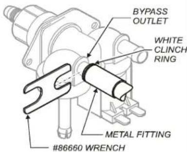 BYPASS OUTLET WHITE CLINCH RING METAL FITTING #86660 WRENCH
