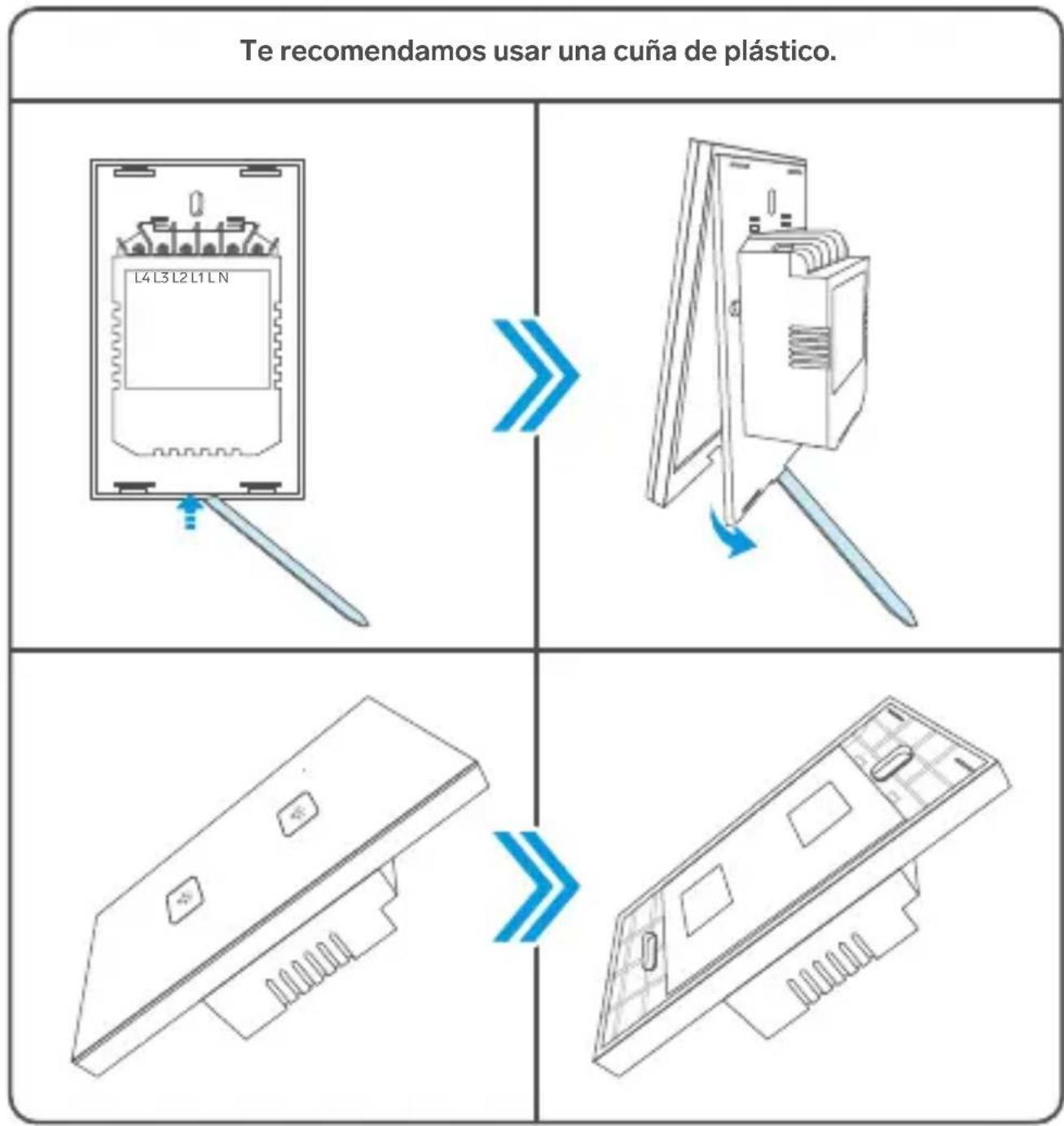 Te recomendamos usar una cuña de plástico.