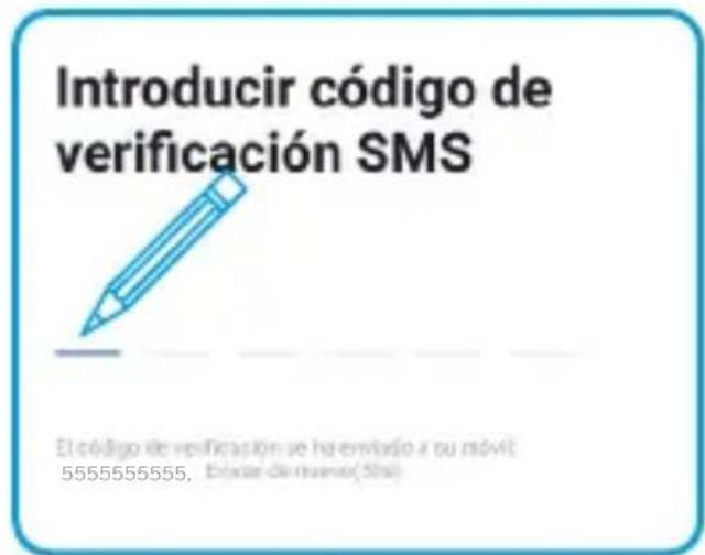 Introducir código de verificación SMS El código de verificación de ha envilado a su móvil 5555555555, Enixar de multisos(30s)