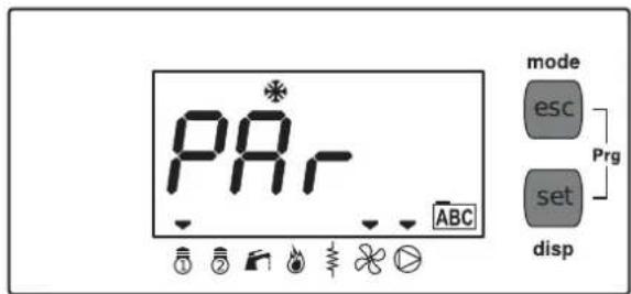 PAR abc mode esc Prg set disp
