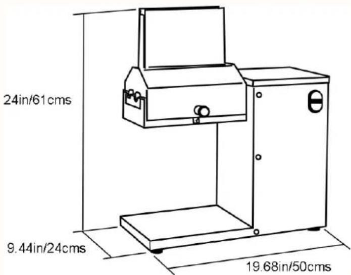 24in/61cms 9.44in/24cms 19.68in/50cms
