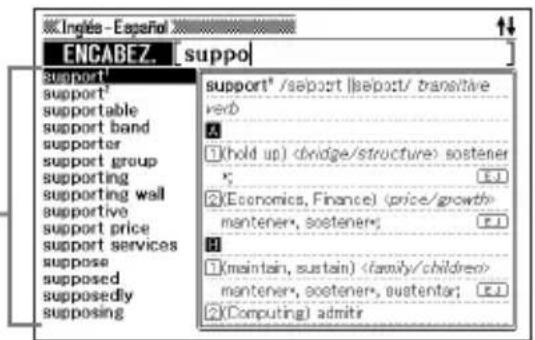 CASIO EW-S3000 - Ingrese el término en inglés que desea buscar. - 1