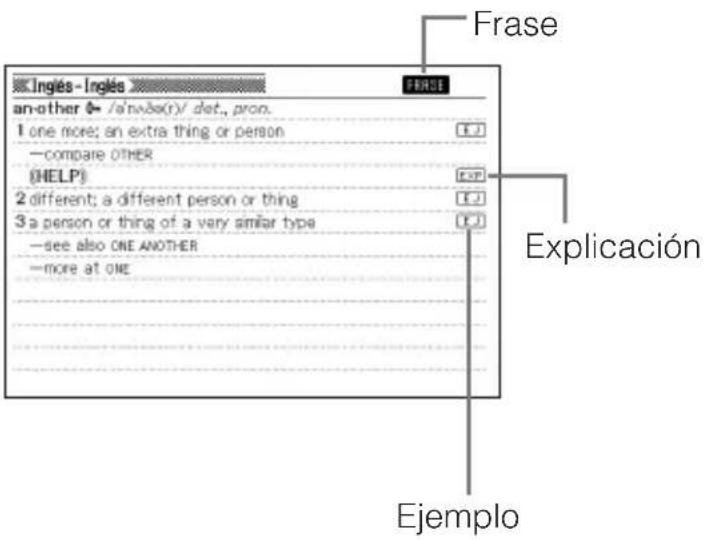 CASIO EW-S3000 - Cómo buscar detalles acerca de un término (Frases, ejemplos, explicaciones) - 1