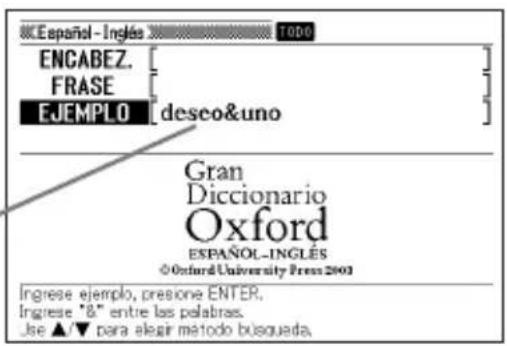 CASIO EW-S3000 - Ingrese las palabras en español que deberían incluirse en los ejemplos. - 1