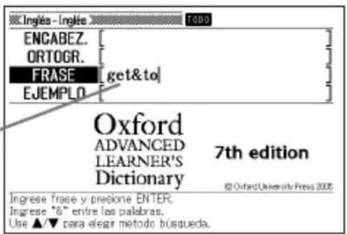 CASIO EW-S3000 - Cómo buscar las frases en inglés (Búsqueda por frases) - 1