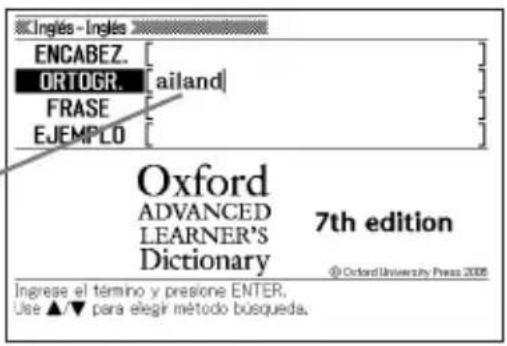 CASIO EW-S3000 - Cómo verificar la ortografía de un término en inglés (Verificación ortográfica) - 1
