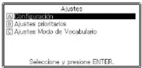 CASIO EW-S3000 - Configuración de los ajustes del diccionario electrónico - 1