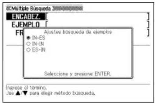 CASIO EW-S3000 - Cómo especificar la secuencia de visualización de diccionarios para las listas de resultados - 2