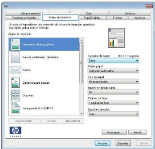 HP Color LaserJet Enterprise MFP M775 - Creación de atajos de impresión (Windows) - 2