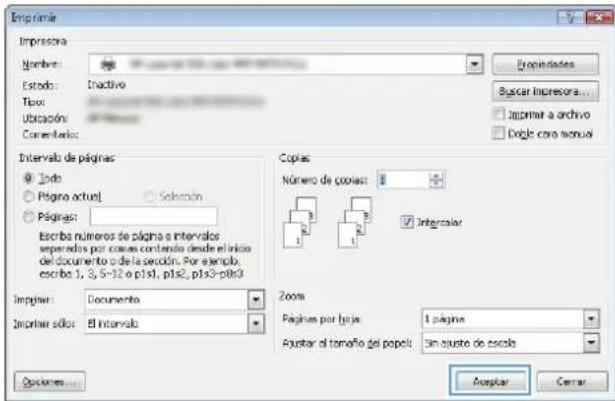 HP Color LaserJet Enterprise MFP M775 - Cambio del tamaño de un documento para que se ajuste al tamaño de página (Windows) - 4