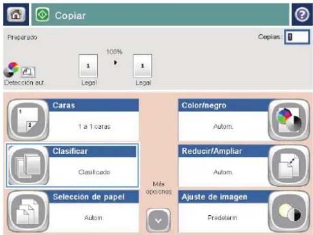 HP Color LaserJet Enterprise MFP M775 - Clasificar un trabajo de copia - 2