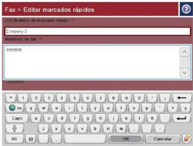 HP Color LaserJet Enterprise MFP M775 - Creación de una lista de marcado rápido - 6