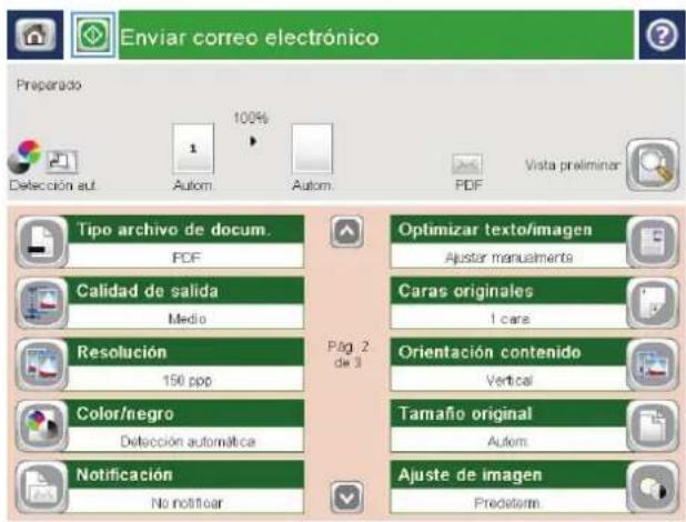 HP Color LaserJet Enterprise MFP M775 - Envío de un documento escaneado a una o más direcciones de correo electrónico - 7