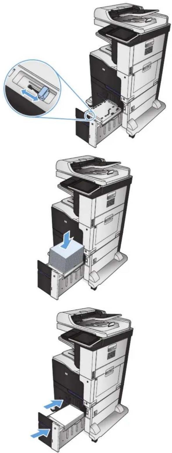 HP Color LaserJet Enterprise MFP M775 - Cargue la bandeja de alta capacidad para 3.500 hojas. - 2