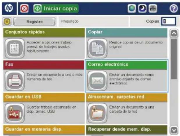 HP Color LaserJet Enterprise MFP M775 - Envío de un documento a una dirección de correo electrónico utilizando la libreta de direcciones - 2