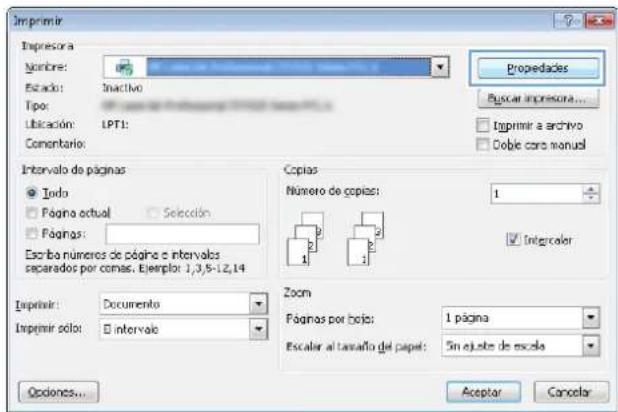 HP Color LaserJet Enterprise MFP M775 - Cambio del tamaño de un documento para que se ajuste al tamaño de página (Windows) - 1