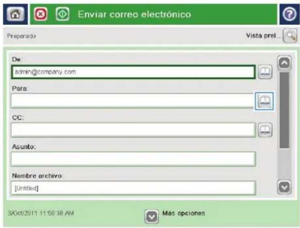 HP Color LaserJet Enterprise MFP M775 - Agregar contactos a la libreta de direcciones desde el panel de control del producto - 3