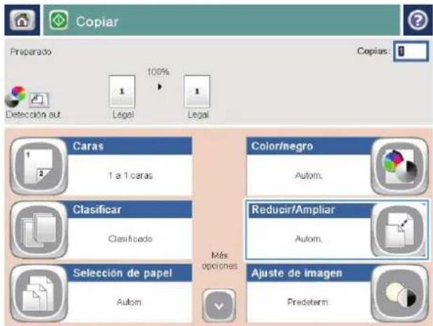 HP Color LaserJet Enterprise MFP M775 - Reducción o ampliación de una imagen de copia - 2