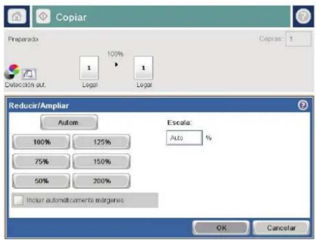 HP Color LaserJet Enterprise MFP M775 - Reducción o ampliación de una imagen de copia - 3
