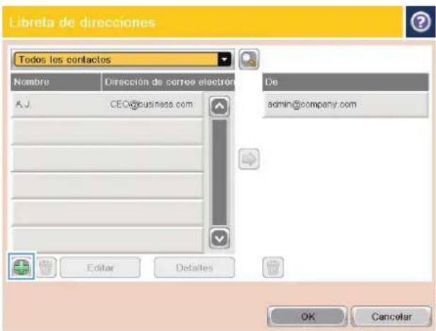 HP Color LaserJet Enterprise MFP M775 - Agregar contactos a la libreta de direcciones desde el panel de control del producto - 4
