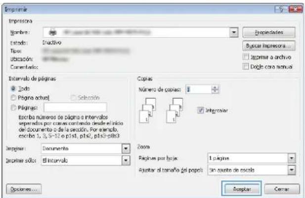 HP Color LaserJet Enterprise MFP M775 - Uso de un atajo de impresión (Windows) - 4