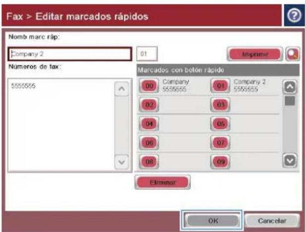 HP Color LaserJet Enterprise MFP M775 - Creación de una lista de marcado rápido - 7