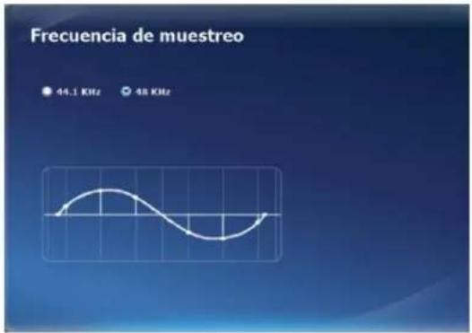 Frecuencia de muestreo 44.1 KHz 48 KHz