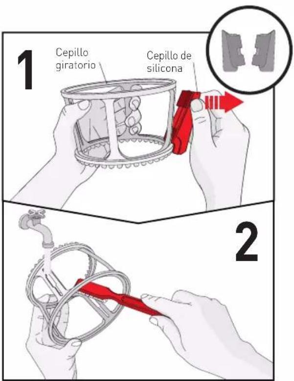 1 Cepillo giratorio Cepillo de silicona 2